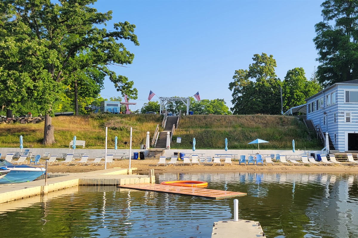 Cypress Resort 480ft private beach on Petite Lake, Antioch IL